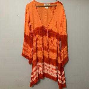 Orange tie dye swim cover